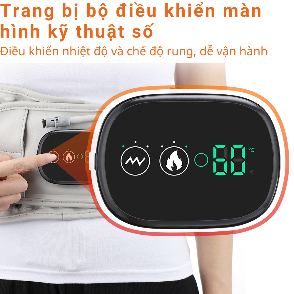 Đai Lưng Cột Sống HAILICE Massage &quot;Rung Nhiệt&quot; Hồng Ngoại hết Thoát Vị Đĩa Đệm, Tập Gym THStorm