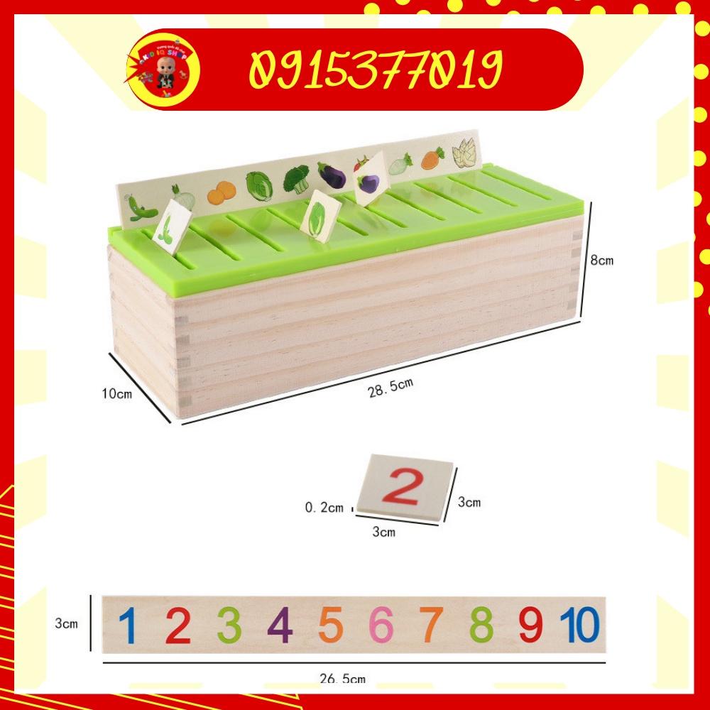 Đồ chơi gỗ hộp thả hình phân loại theo chủ đề giúp bé trai bé gái phát triển tư duy Kid IQ
