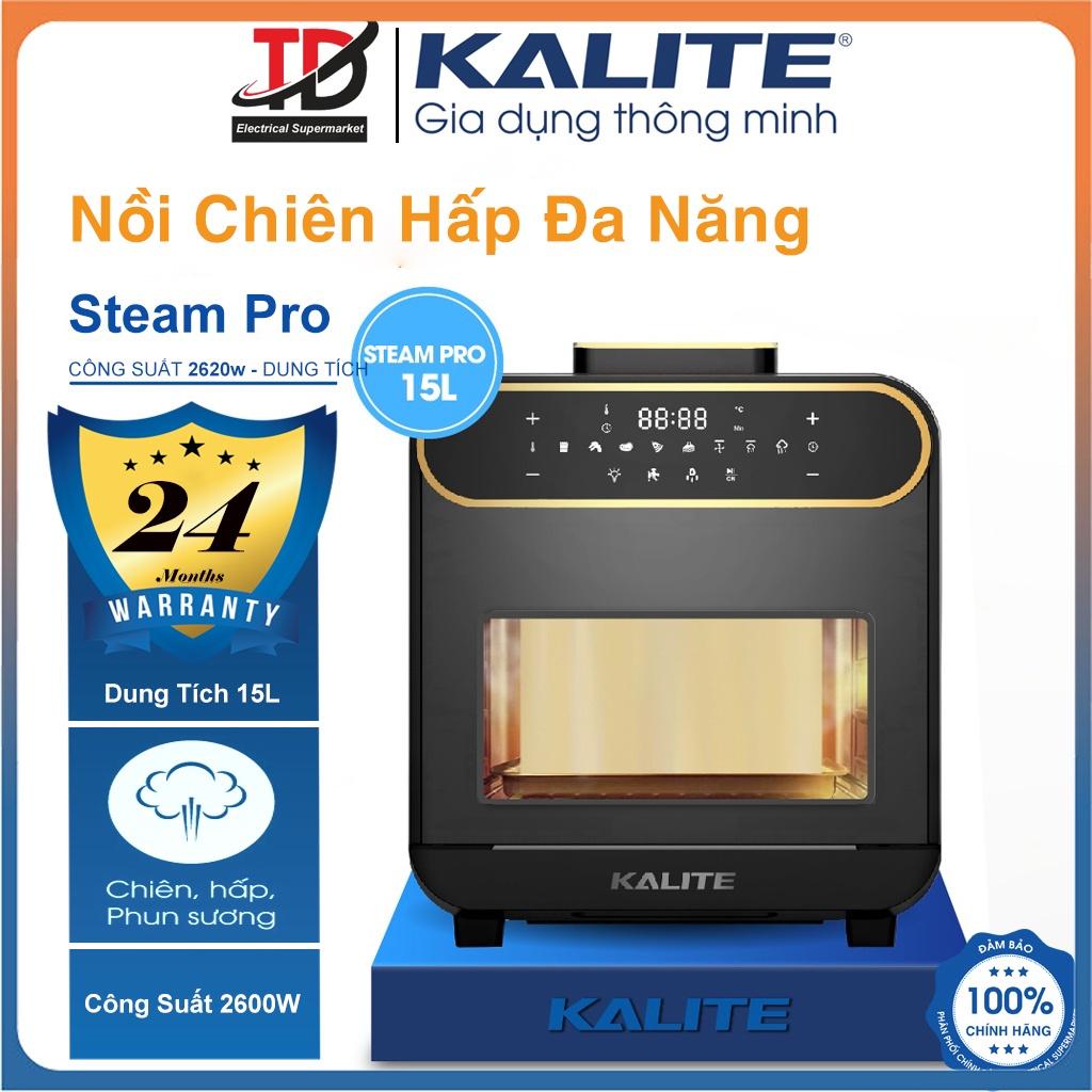 Nồi Chiên Hấp Kalite Steam Pro, 15Lit - 2620W, Hấp Chiên 2in1, Hàng Chính Hãng
