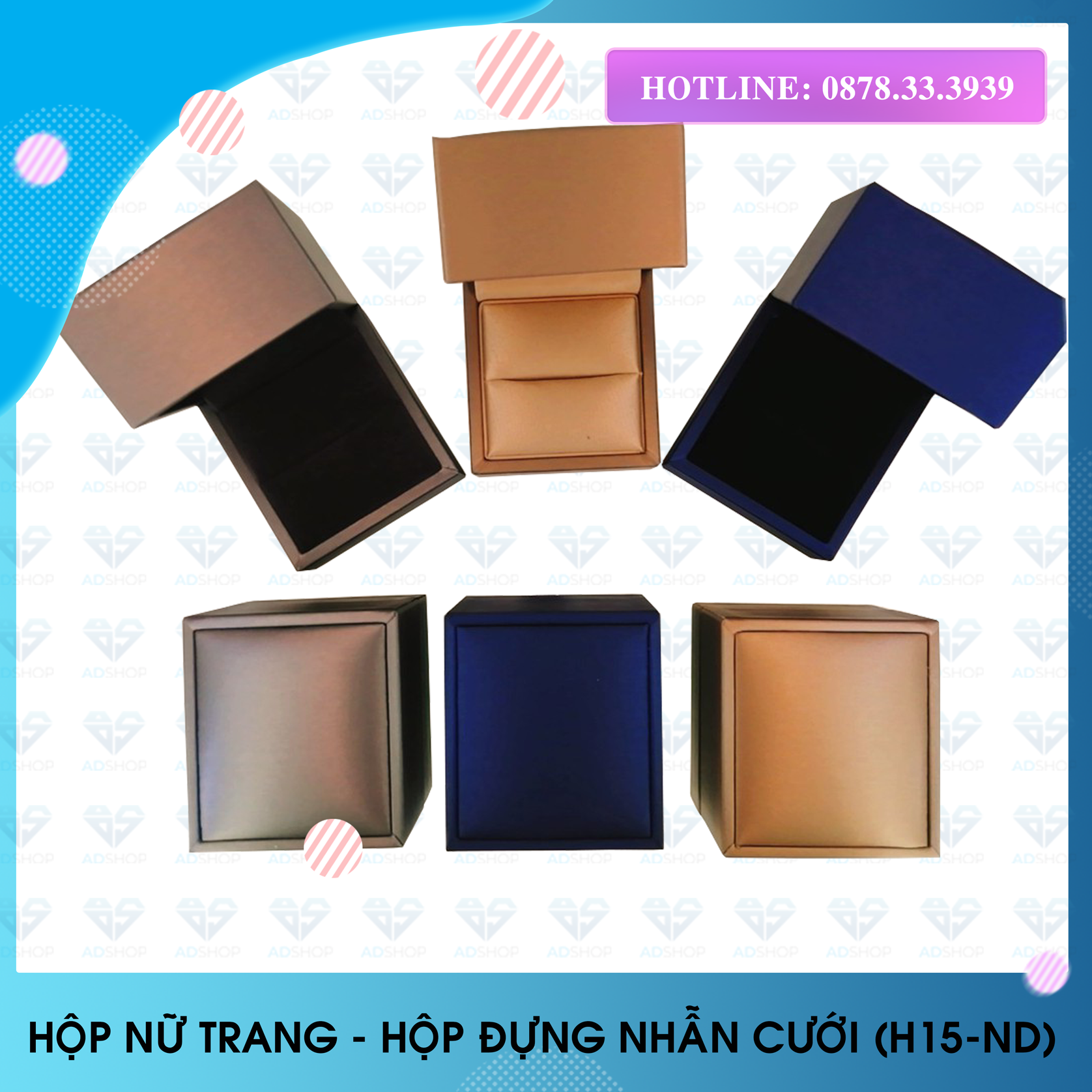 HỘP ĐỰNG NHẪN NỮ TRANG,HỘP ĐỰNG KHUYÊN TAI,HỘP NHẪN TRANG SỨC QUÀ TẶNG (H15-NĐ