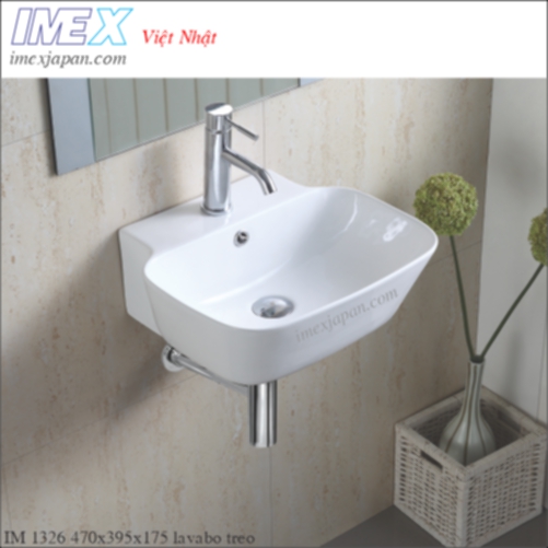 Chậu lavabo sứ treo tường hoặc để bàn IMEX IM 1326