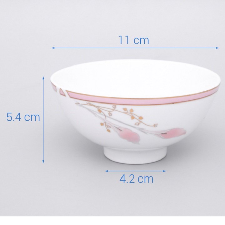 Chén Cơm Sứ Hoa Lan Huệ Đường Kính 11 CM Cao Cấp