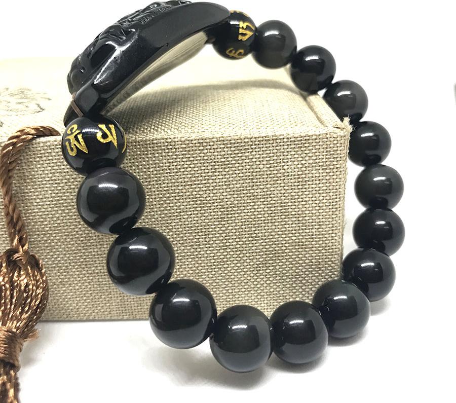 VÒNG TAY PHẬT BẢN MỆNH ĐÁ OBSIDIAN PHẬT THIÊN THỦ THIÊN NHÃN