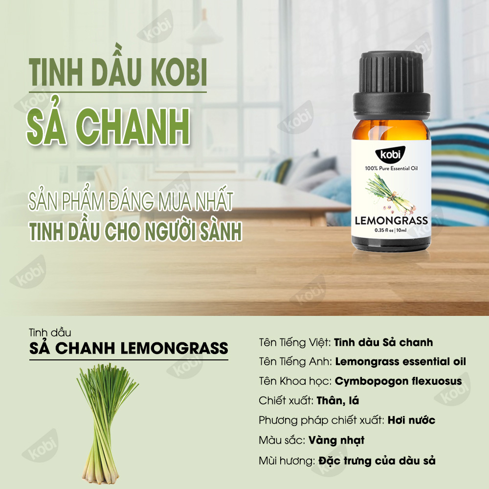 Combo 3 Tinh Dầu Kobi Nhập Khẩu Ấn Độ: Tinh Dầu Sả Chanh + Tinh Dầu Oải Hương + Tinh Dầu Cam Ngọt - Tinh dầu thiên nhiên nguyên chất