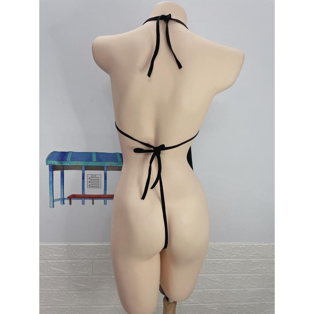 Đồ ngủ sexy 1 mảnh phối nơ đáng yêu bodysuit đồ lót liền thân buộc dây đen đỏ gợi cảm BIKI HOUSE T325 - BIG SIZE - HCM