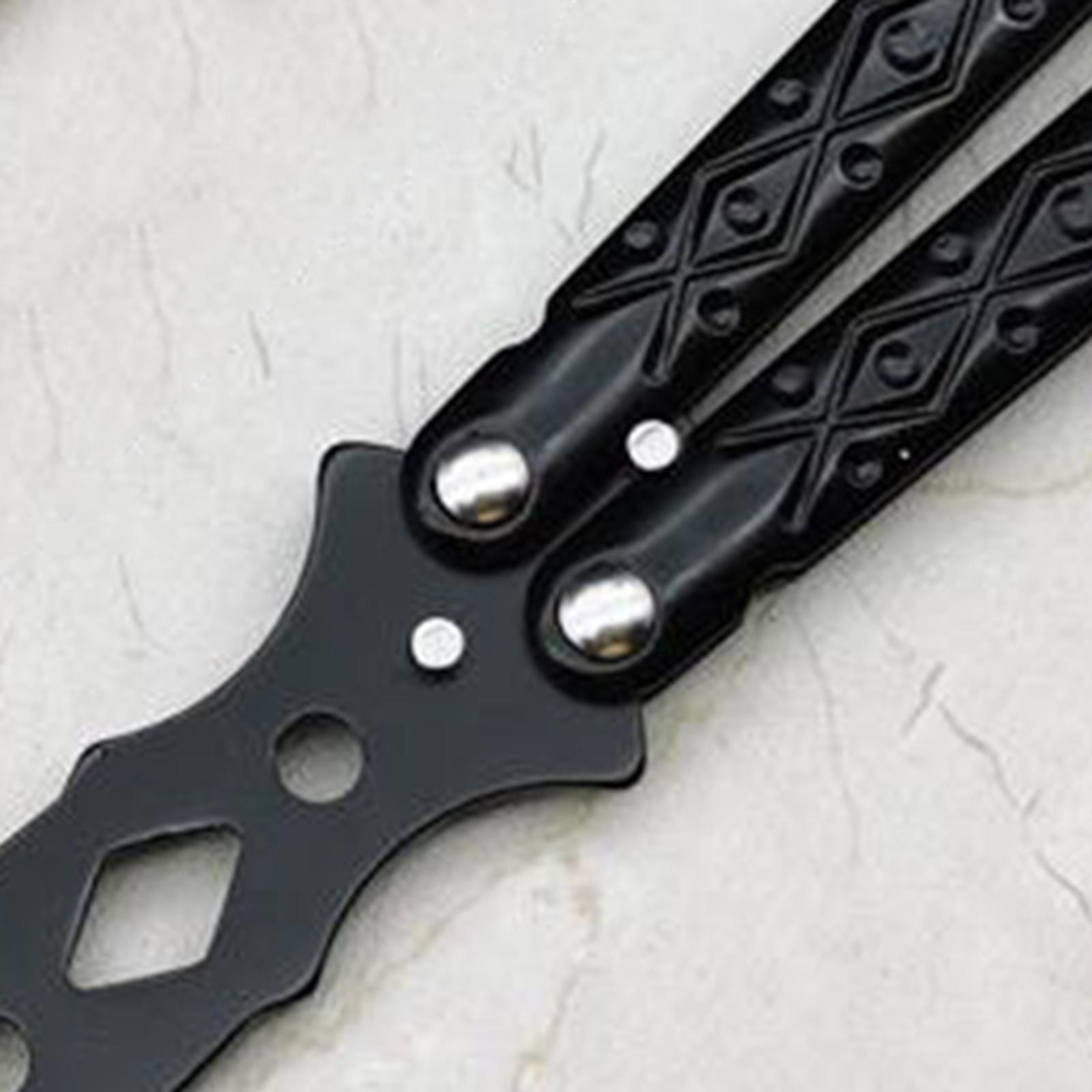 2xButterfly Balisong Trainer Training Knife Tool Safe Use Black