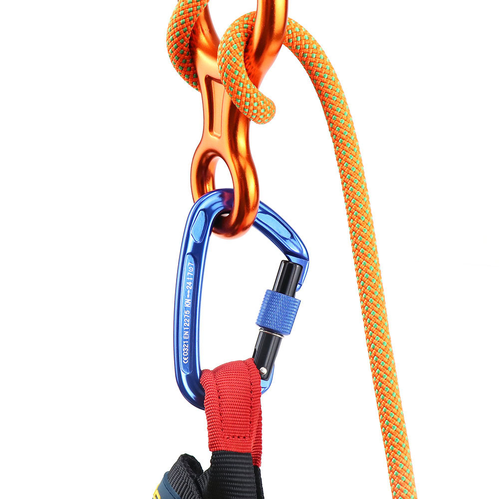 Móc Khóa Carabiner Có Cổng Khóa Vít Chịu Lực Nặng 24KN Cho Võng Cắm Trại Đi Bộ Đường Dài