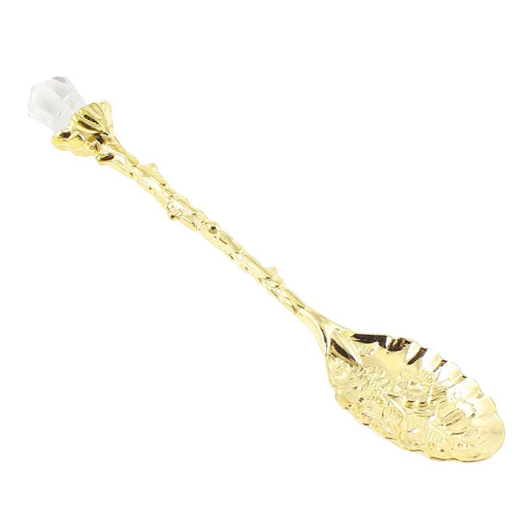 Crystal Head Coffee Spoon Scoop with Espresso Coffee Grinder Cleaning Brush