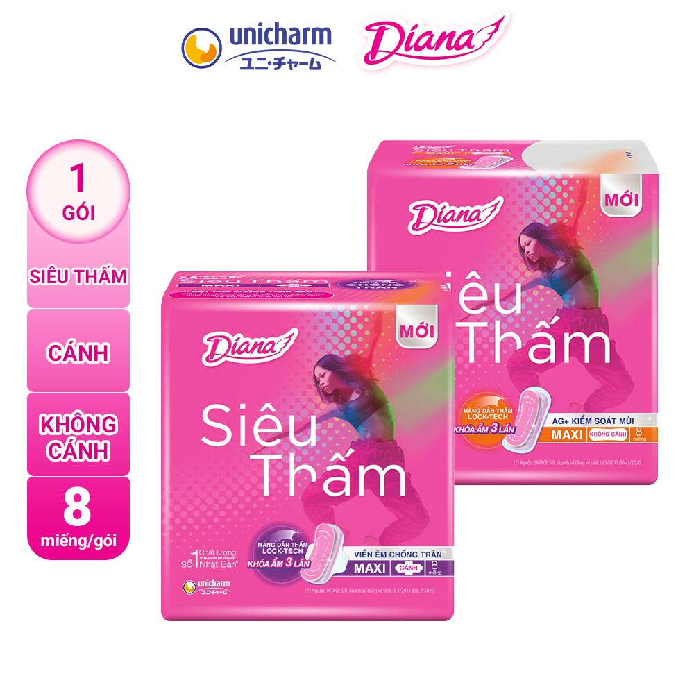 BVS Diana Maxi Siêu Thấm Gói 8 Miếng