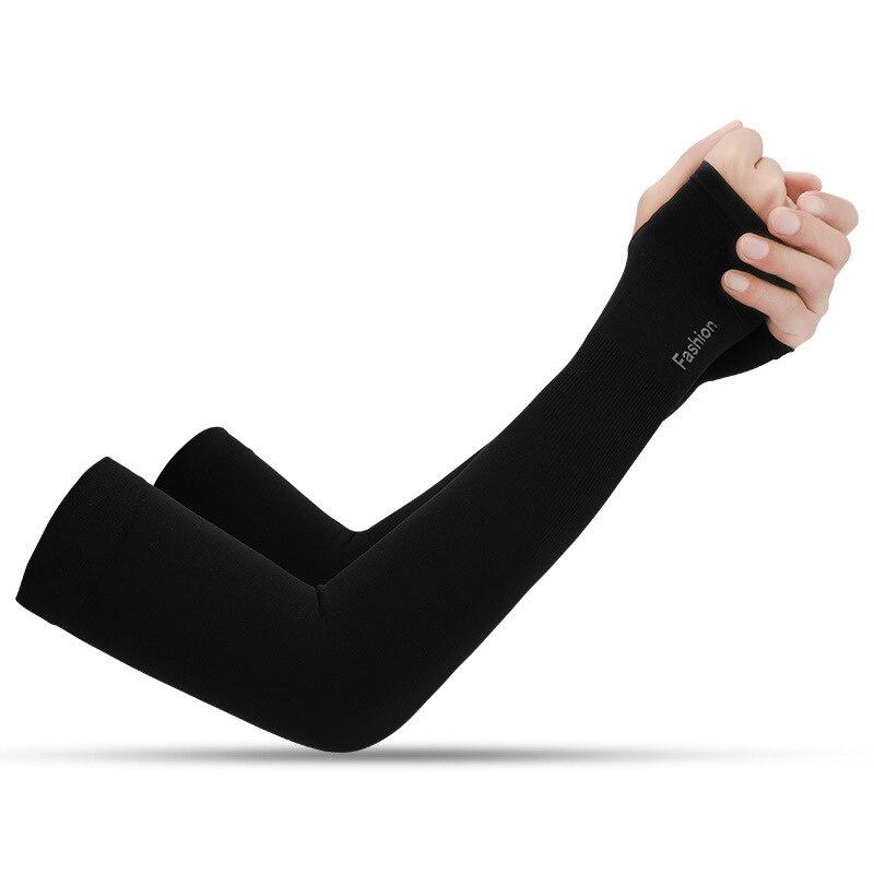 Outdoor Cooling Ice Silk Arm Sleeves Sun Protection Cuff Arm Warmers for Cycling Basketball Football Running Sports Women Men