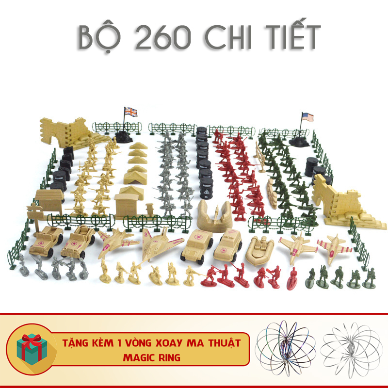 Set Bộ Đồ Chơi 260 - 300 - 307 -337 Chi Tiết Mô Hình Lính Nhựa War Force Quân Đội Ô Tô Máy Bay Xe Tăng Tàu Ngầm Tên Lửa Quân Lính Tặng Kèm Magic Ring