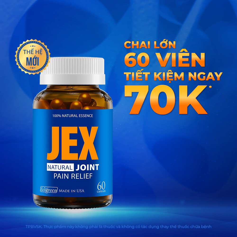 Combo 2 hộp JEX giảm đau, bảo vệ xương khớp 60 viên tặng 1 hộp 15 viên