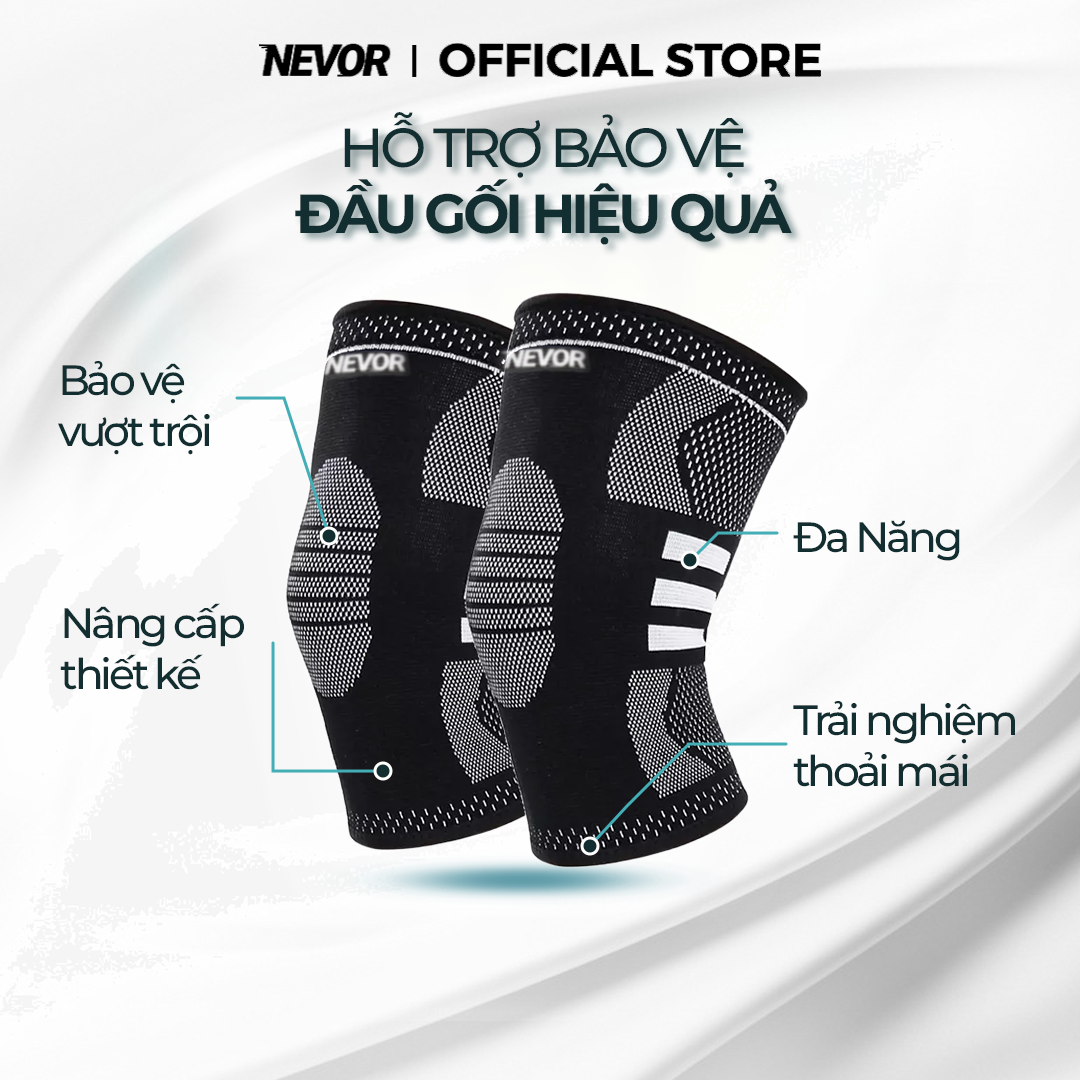 Bó Gối Thể Thao Nevor BDG03 Giúp Giảm Đau, Phòng Tránh Chấn Thương Dây Chằng Sử Dụng Cho Gym, Bóng Đá, Bóng Rổ,...