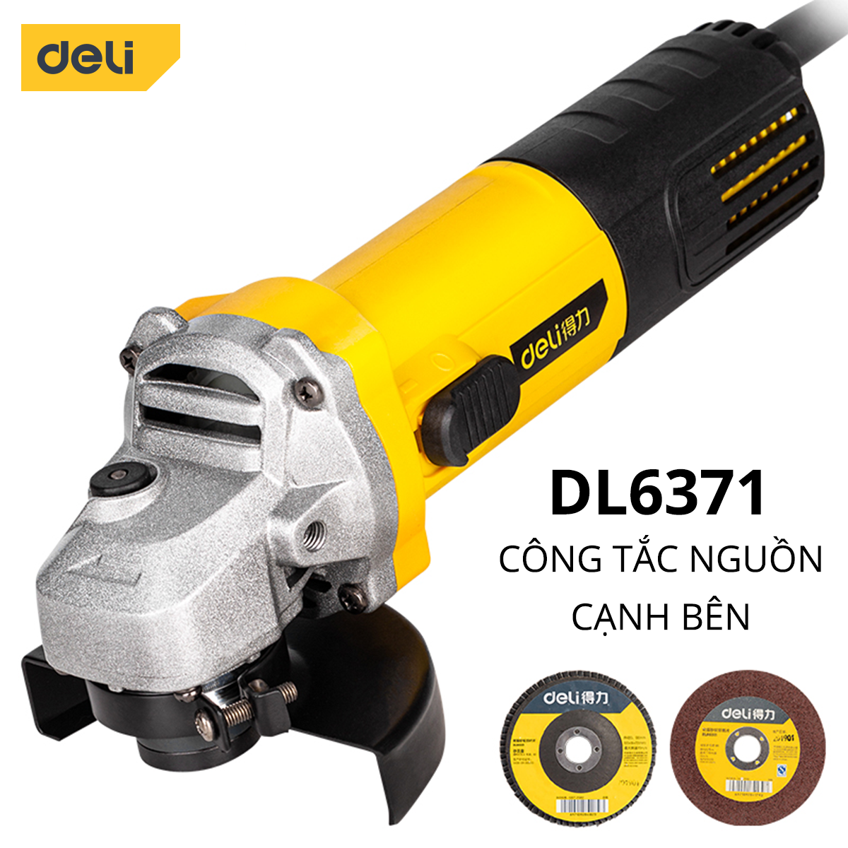 Máy Cắt Cầm Tay Mài Góc Deli Cao Cấp Chính Hãng Chất Lượng Cao - Công Suất 760W - DL6372