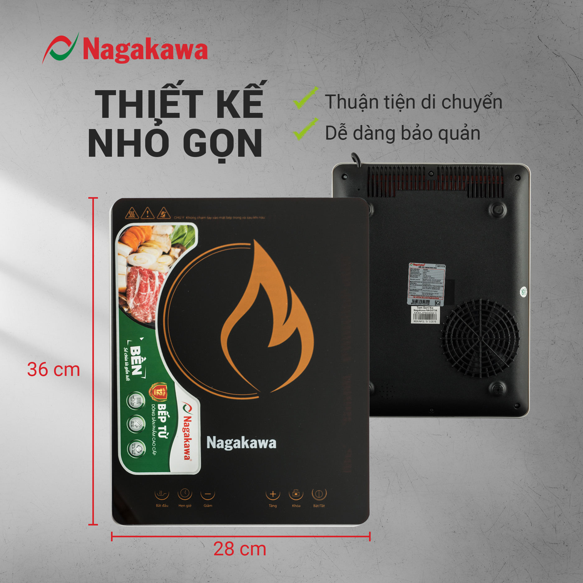Bếp Từ Đơn Nagakawa NAG0704 - Kèm Nồi Lẩu - Hàng Chính Hãng