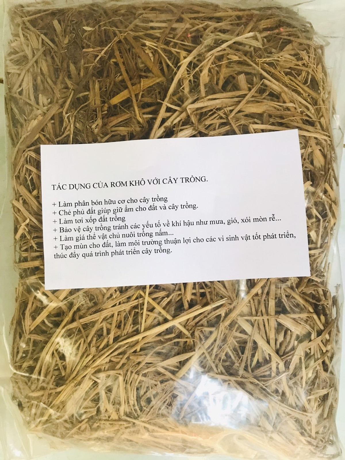 Rơm khô tự nhiên ECO Straw.100% tự nhiên.Làm vườn - Trang trí - Làm giá thể trồng nấm.Đóng gói 1Kg