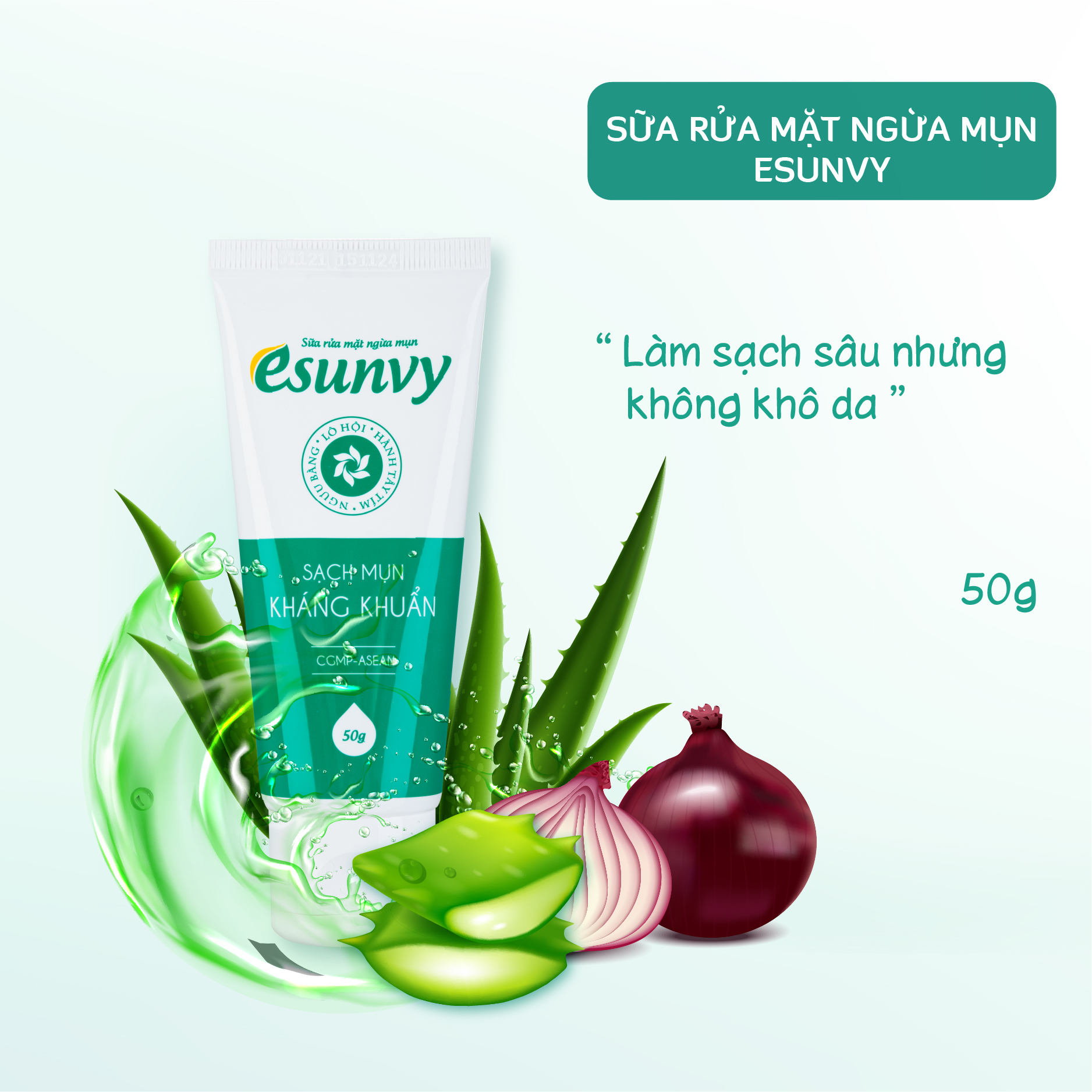 Bộ Chăm Sóc Da Mụn & Chống Nắng Trắng Da Chuyên Sâu Esunvy - Giúp Sạch Mụn, Hết Thâm, Mờ Sẹo, Hiệu Quả CSDMCNTD