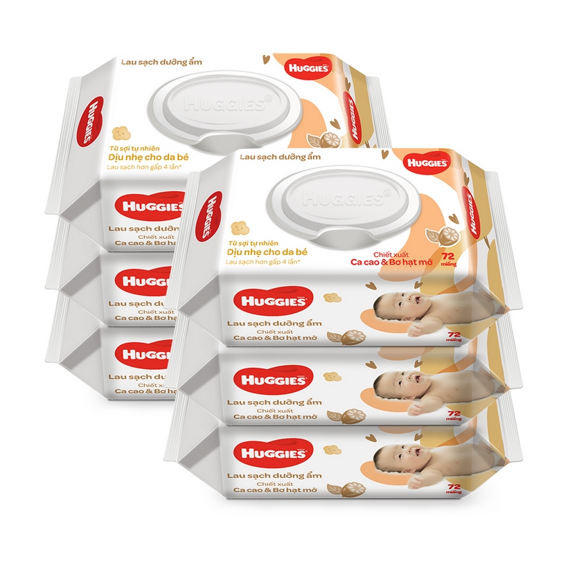 Khăn ướt huggies 72 miếng combo 6 gói