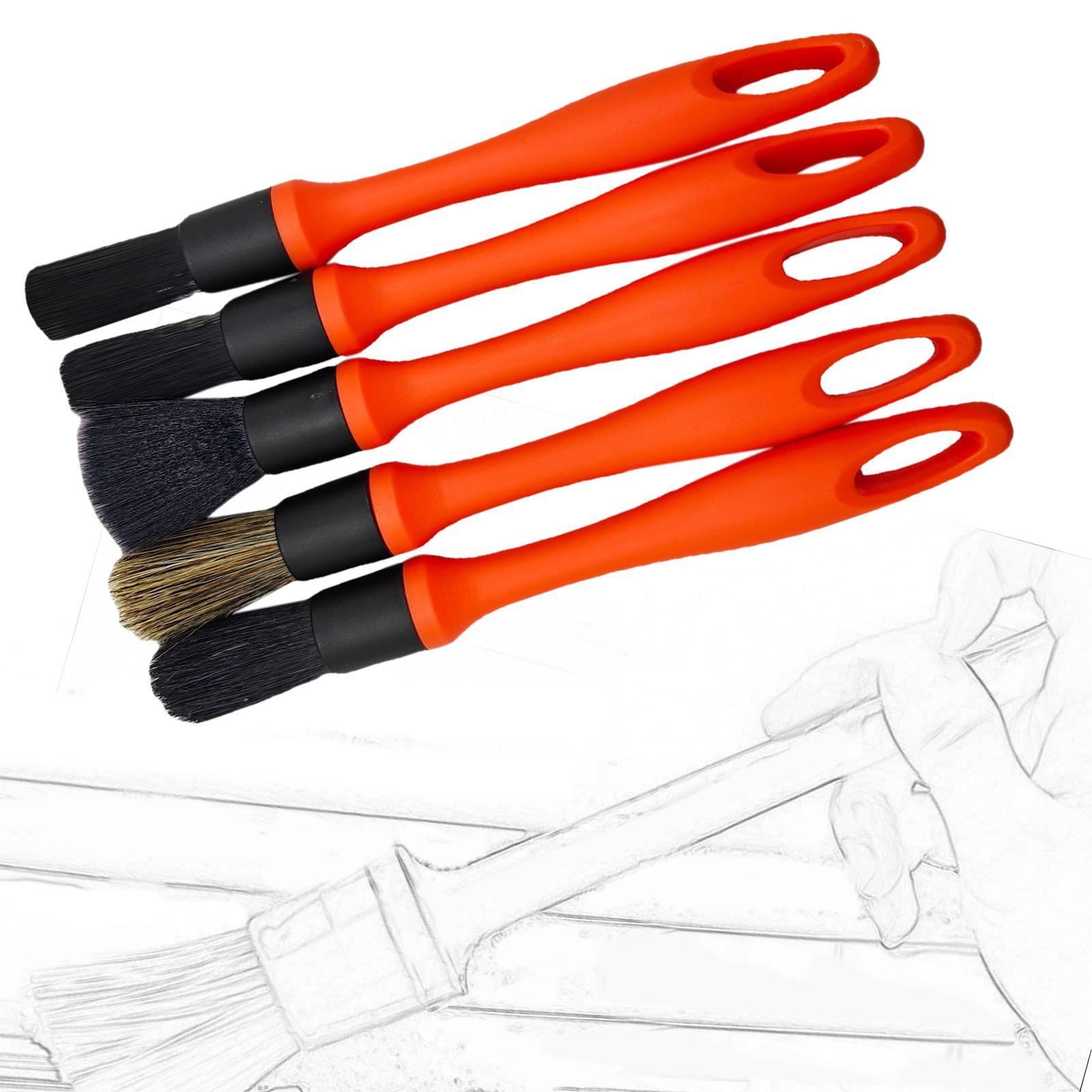 5x Auto Detailing Brushes Premium for Dashboard Vehicle Cleaning Engine