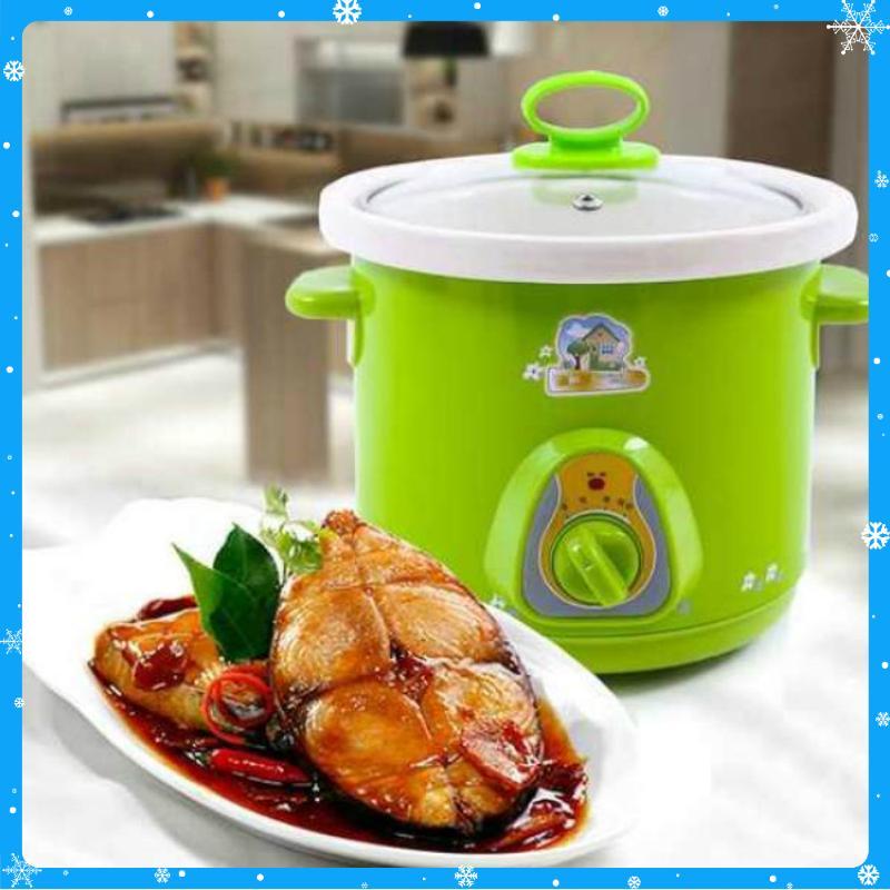 Nồi tiềm - Nồi nấu thức ăn chậm, nấu cháo ăn dặm cho bé 1.5L - Màu ngẫu nhiên - Hàng Chất Lượng