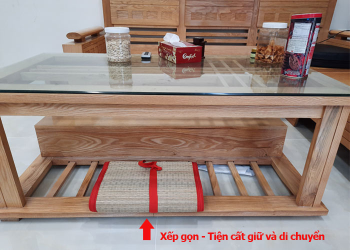 Chiếu cói xếp gấp gọn nhẹ kích thước 1m4 x 1m9