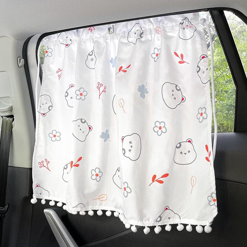 Tấm Vải Cotton Cách Nhiệt Che Nắng Họa Tiết Hoạt Hình Dễ Thương Cho Xe Hơi