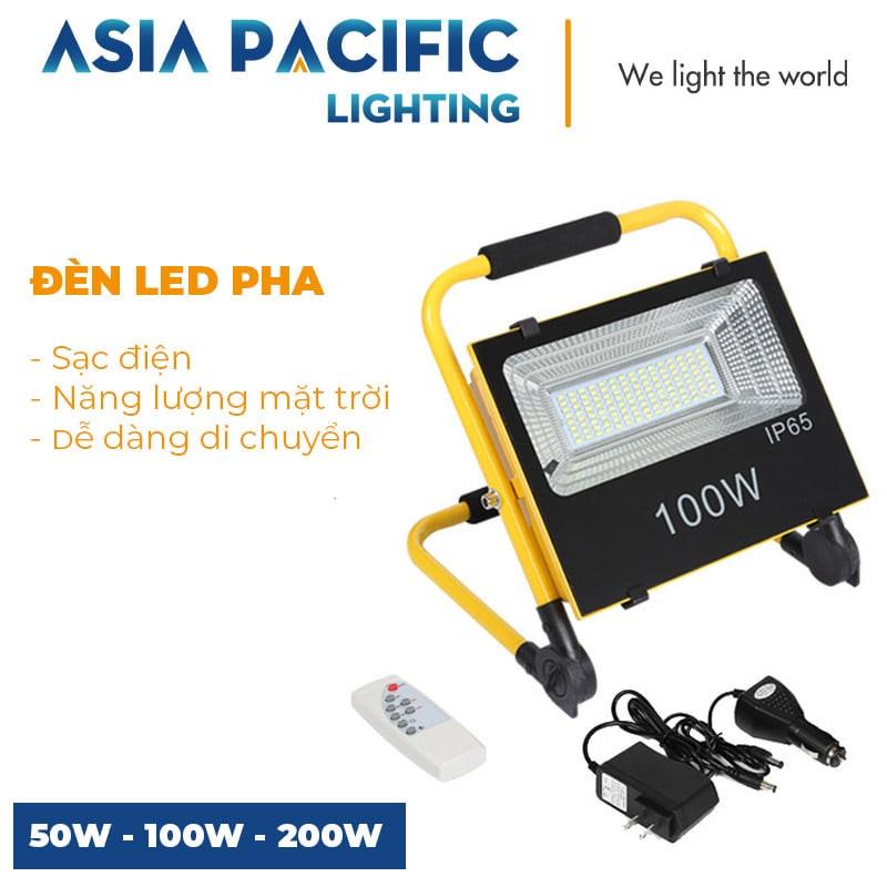 Đèn LED pha sạc Solar 100W ( Có Năng Lượng Mặt Trời )