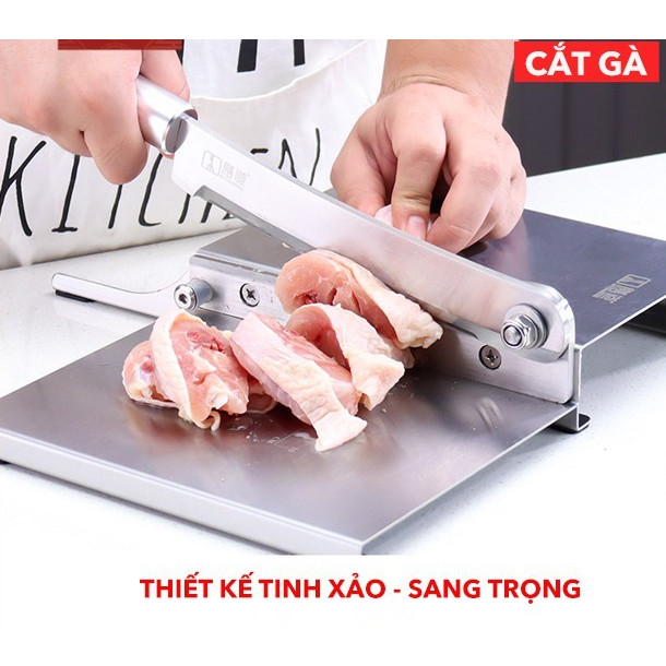 Dao Chặt Thịt Gà, Thái Thịt Bò Đông Lạnh, Thái Thuốc Bắc, Cắt Đa Năng KD0142, Lưỡi Thép 40CR14, Inox 430 - Tặng Tay Mài KD0315