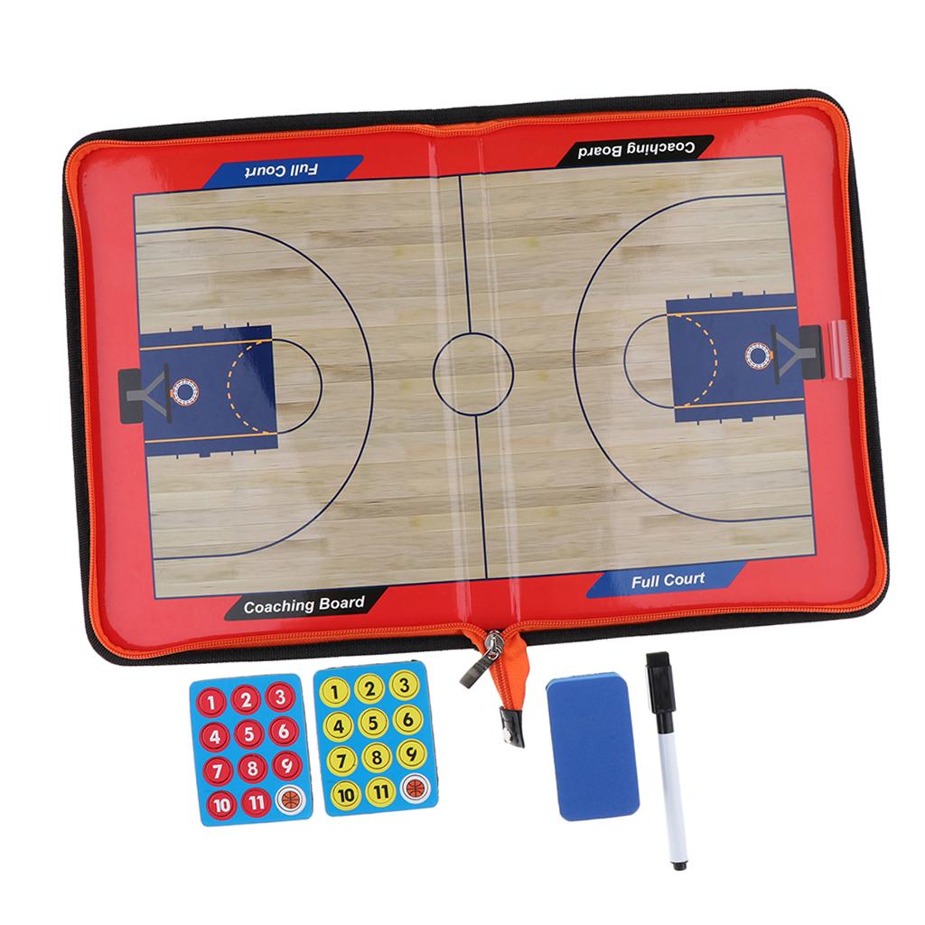 Magnetic Basketball Coaching Board Foldable Strategy Clipboard Training Aids
