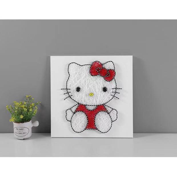 Tranh Chỉ Đinh - Tranh Dây - Kitty 30 x 30 cm