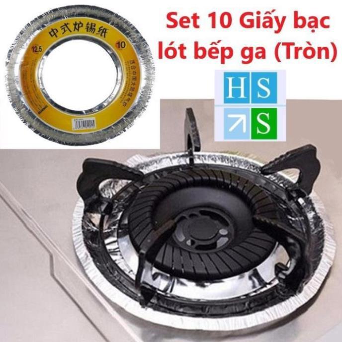 Set 10 Giấy bạc lót bếp ga chắn dầu mỡ  tấm giấy bạc tiện ích bảo vệ bếp ga - HS Shop Đà Nẵng