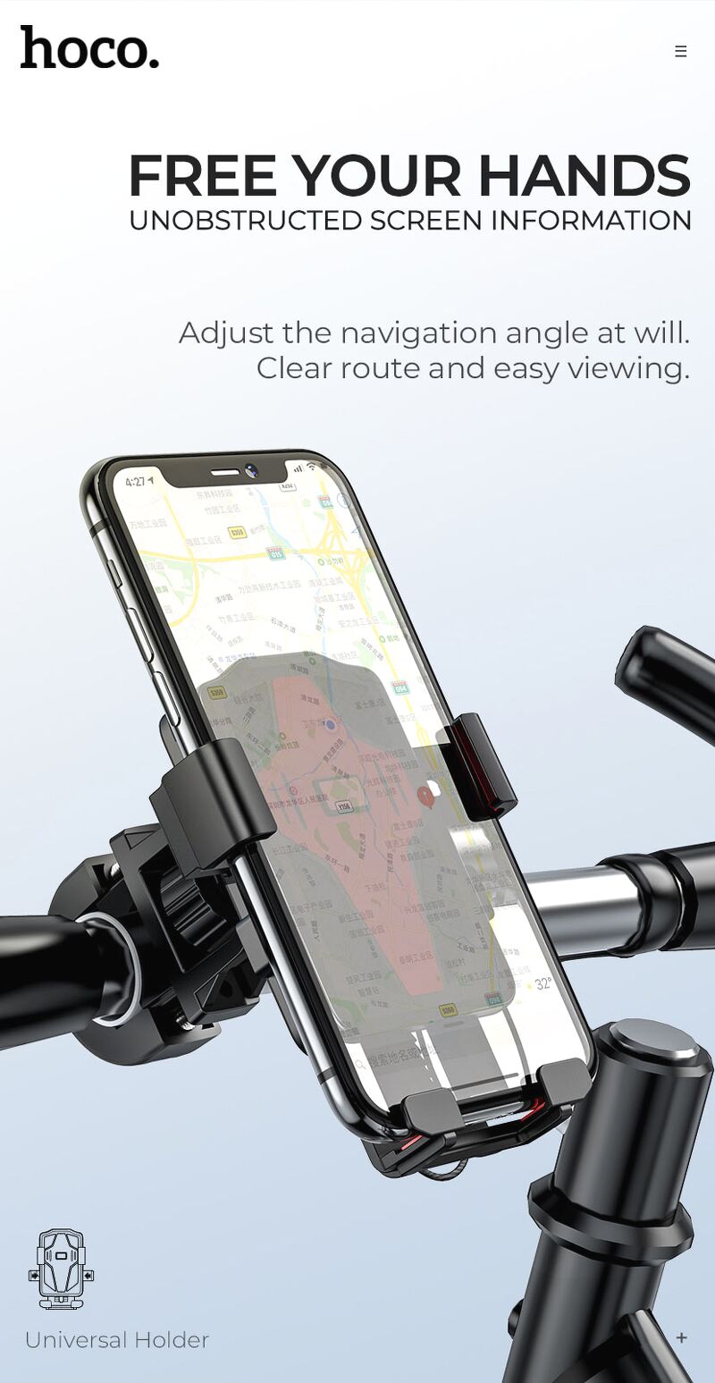 Giá đỡ điện thoại đa năng cho xe máy, xe đạp xoay 360 độ, dễ lắp đặt CA73 - hàng chính hãng