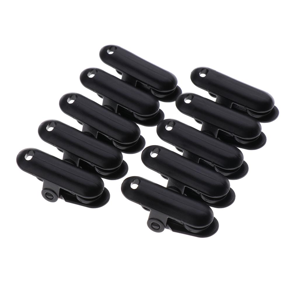 10 Pieces Plastic Tie Down Emergency Awning Set Tarp Clips Tent Clamps Black