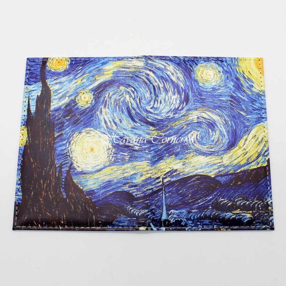 Bao da bọc hộ chiếu, ví passport cover Starry Night Van Gogh