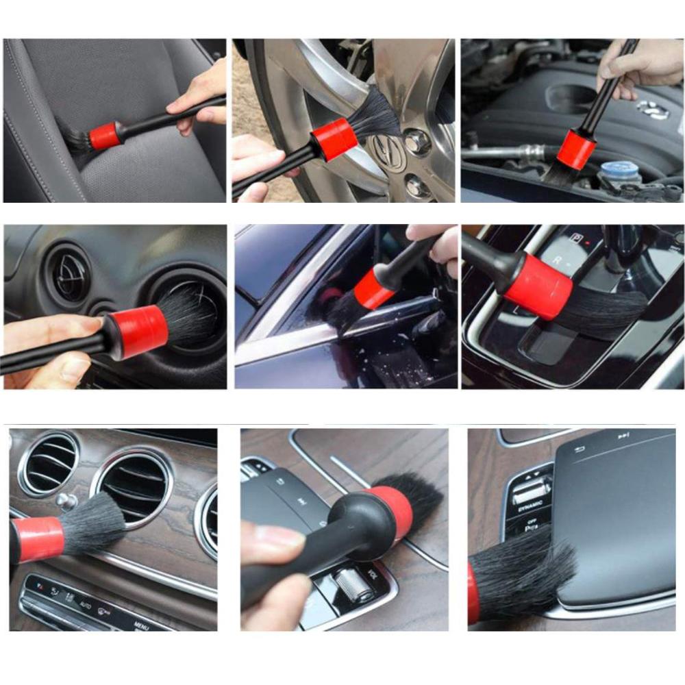 11 Pcs Car Cleaner Brush Set Including Premium Detail Brush,Wire Brush and Car Wash Mitt,Automotive Air Conditioner