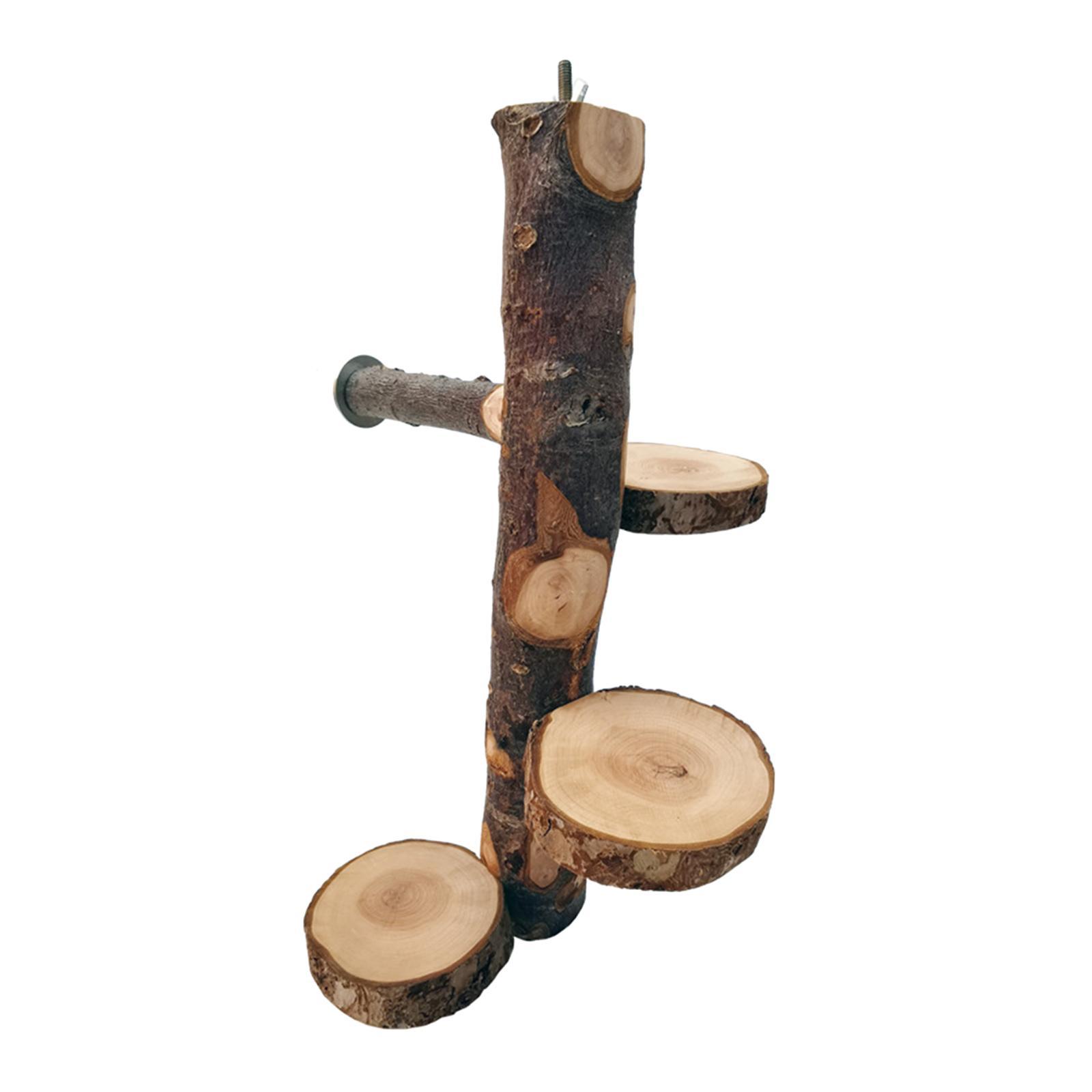 Wooden Climbing Ladder Stand Platform Perch Activity Exercise Rodents Toy Playground Hamster Chew Toys for Chinchilla Gerbil Parrot Resting