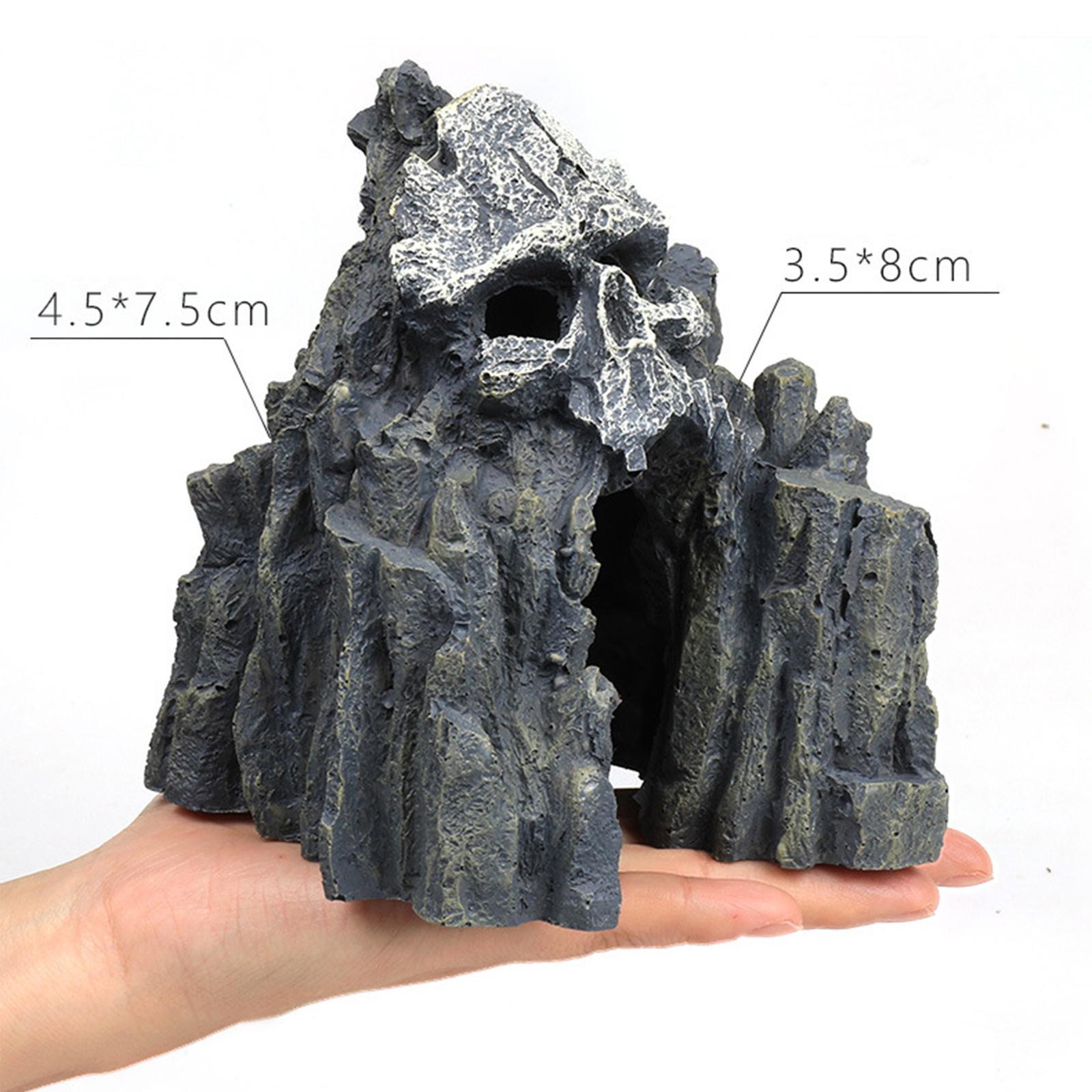Skull Mountain Decor Rock Cave Aquarium Decoration Landscape Supplies Stone
