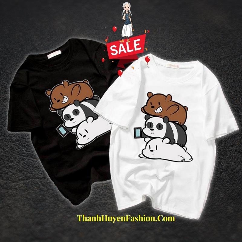 Áo thun tay lỡ nam nữ, áo phông Unisex form rộng chất vải cotton mát mịn thấm hút mồ hôi in hình 3 Chú GẤU