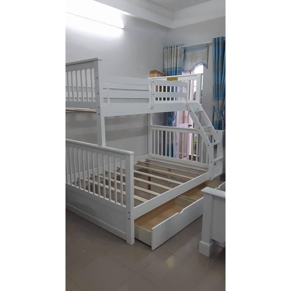 Giường 2 Tầng Gỗ Tự Nhiên 1m4-1m K.Bed 228 (Trắng)