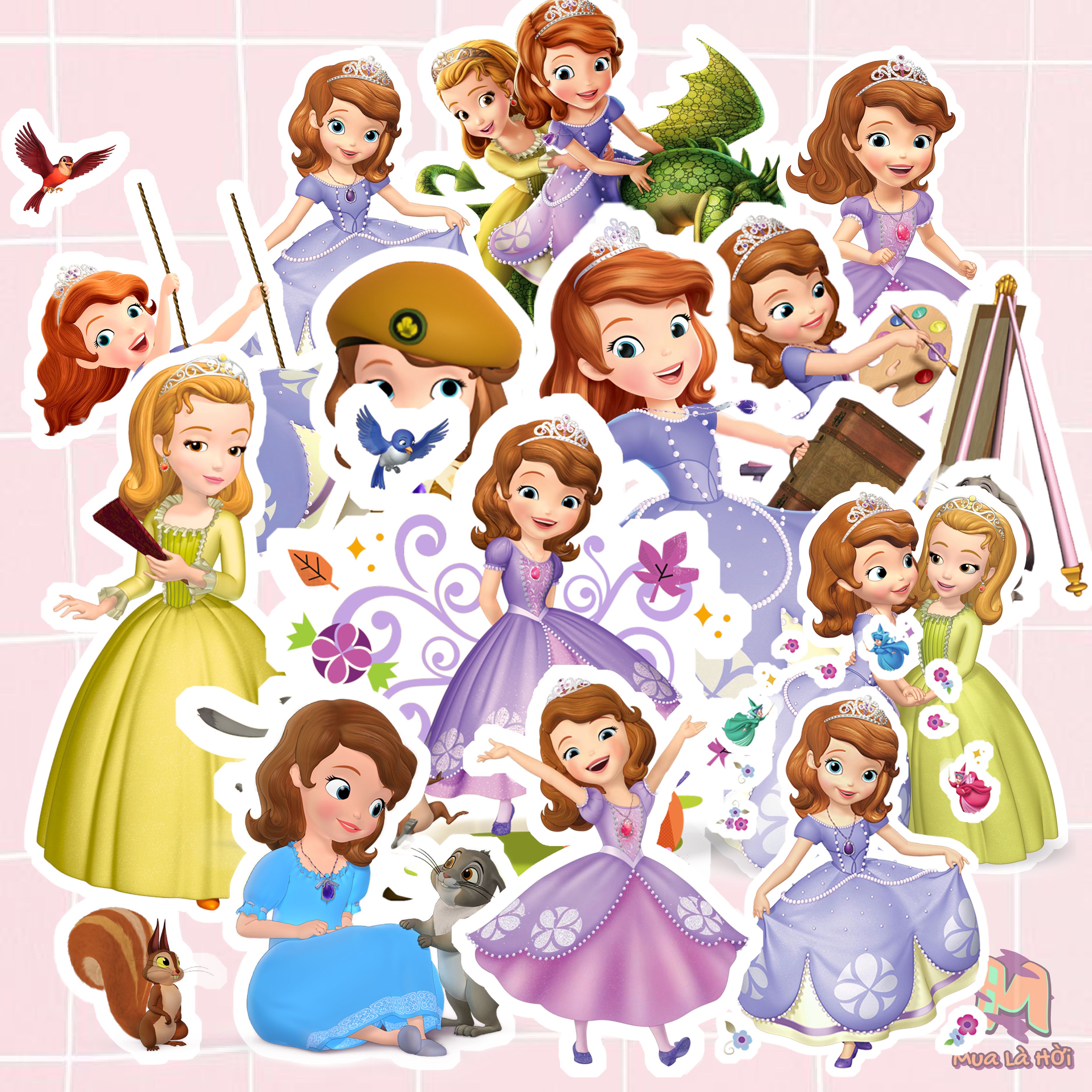 Miếng dán Stickers chủ đề Sofia đệ nhất