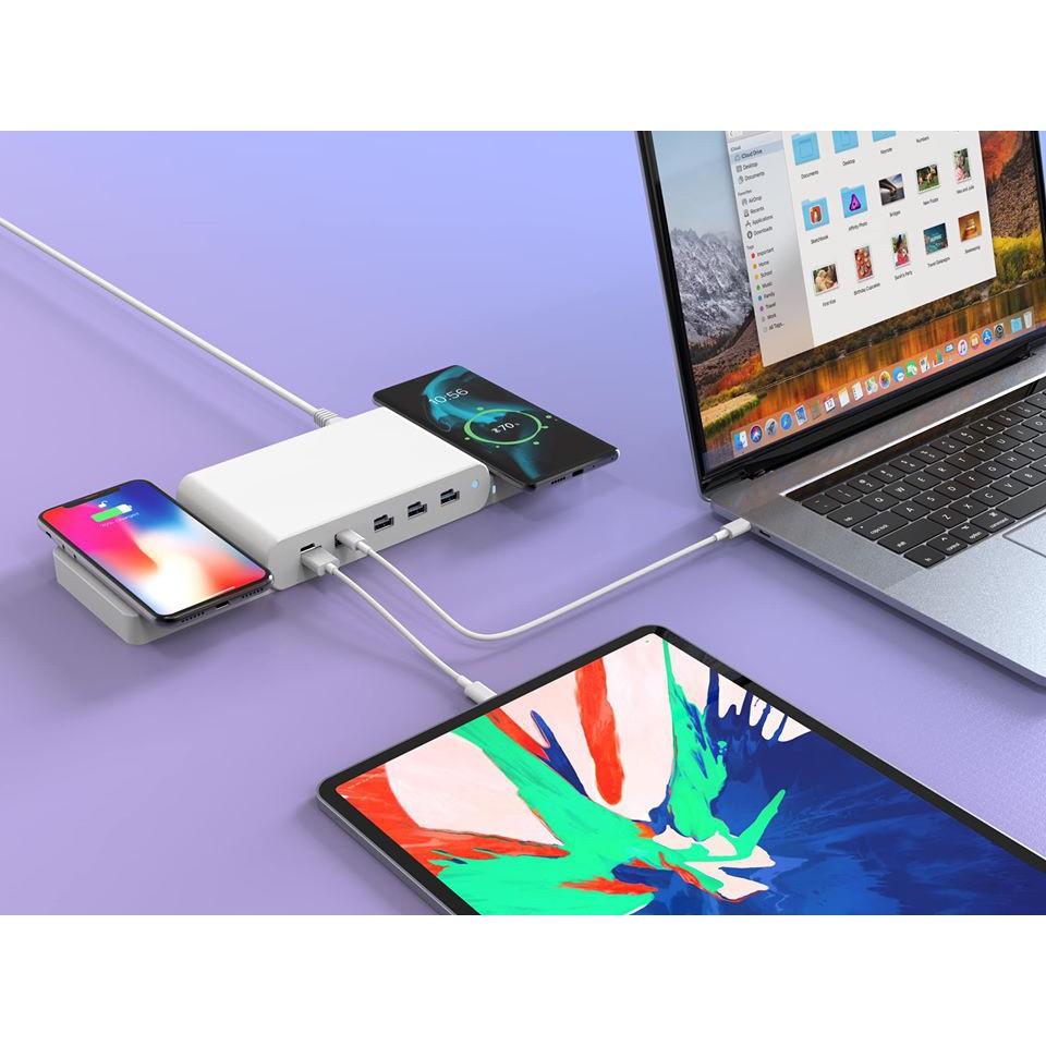 Sạc Đa Cổng Macbook HyperJuice Ultimate Charge 110W Dual Wireless Charger 15W