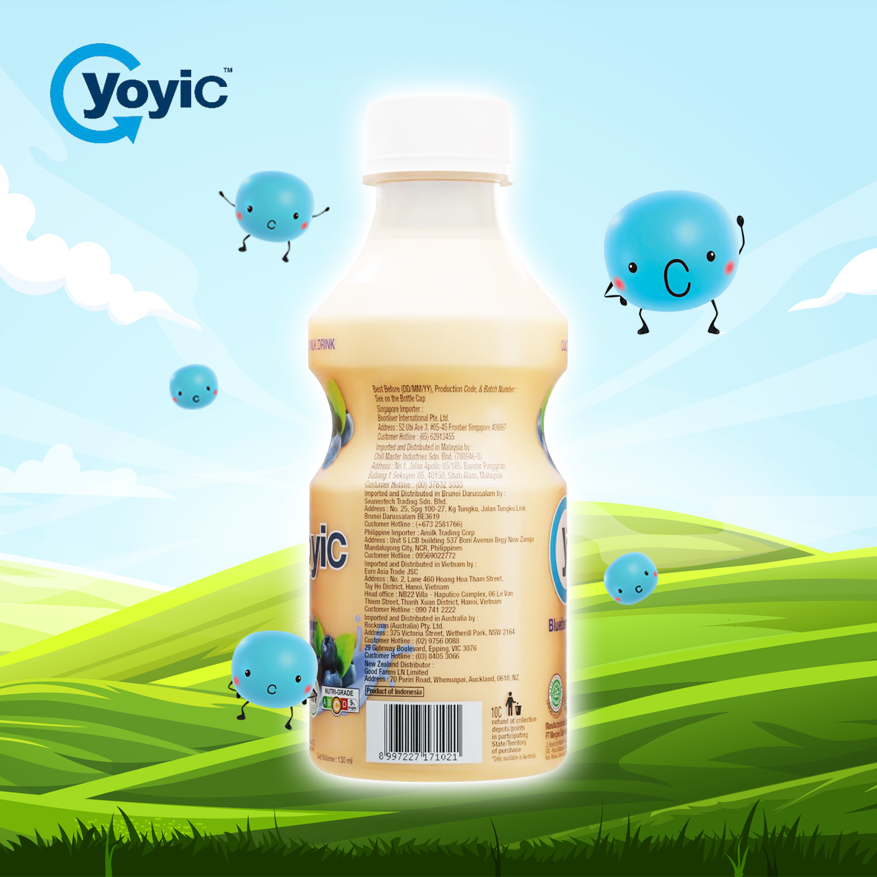 (Lốc 12 chai) Sữa Chua Uống YOYIC Lên Men Tự Nhiên Hỗ Trợ Tiêu Hoá 130ml - Vị Tự Nhiên