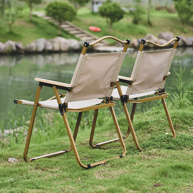 Ghế xếp cắm trại, dã ngoại Camping Picnic khung nhôm vải Oxford có tựa lưng tay vịn tiện dụng