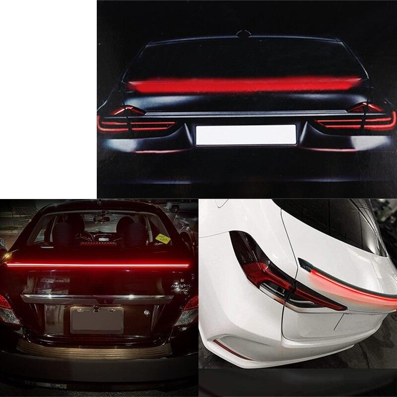 Dải Đèn Led Vân Carbon Gắn Cốp, Đuôi Gió Tích Hợp Với Đèn Phanh, Xi Nhan Dài 130cm