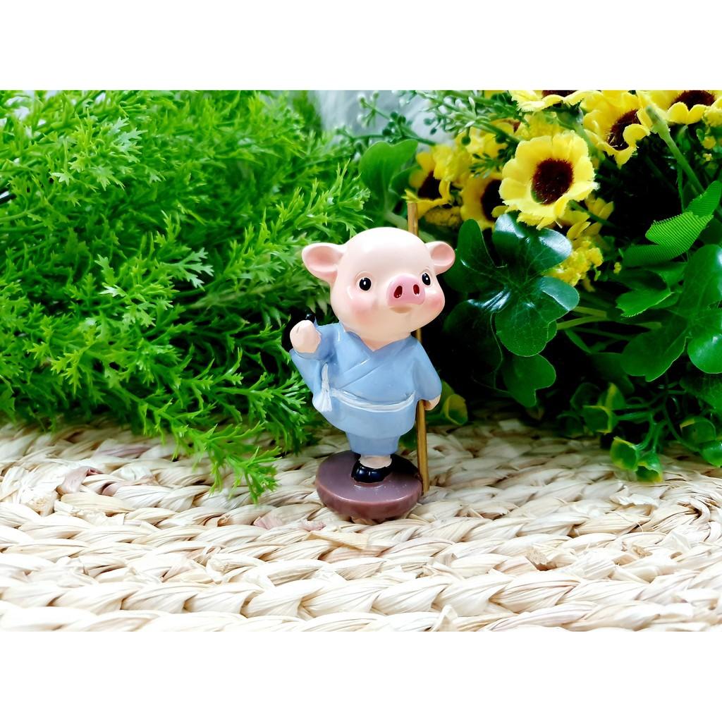Bộ 4 tượng Heo múa gậy tuyệt đẹp