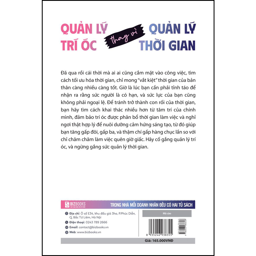 Quản lý trí óc thay vì quản lý thời gian