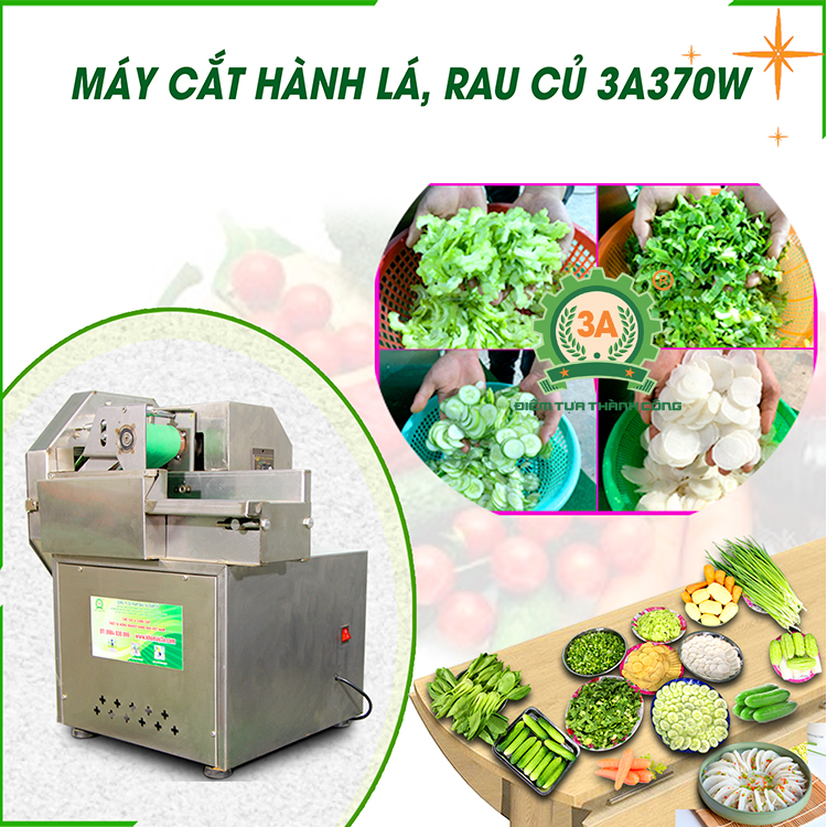 Máy thái rau củ quả, hành lá đa năng 3A370W (có băng tải) - Hàng Chính Hãng