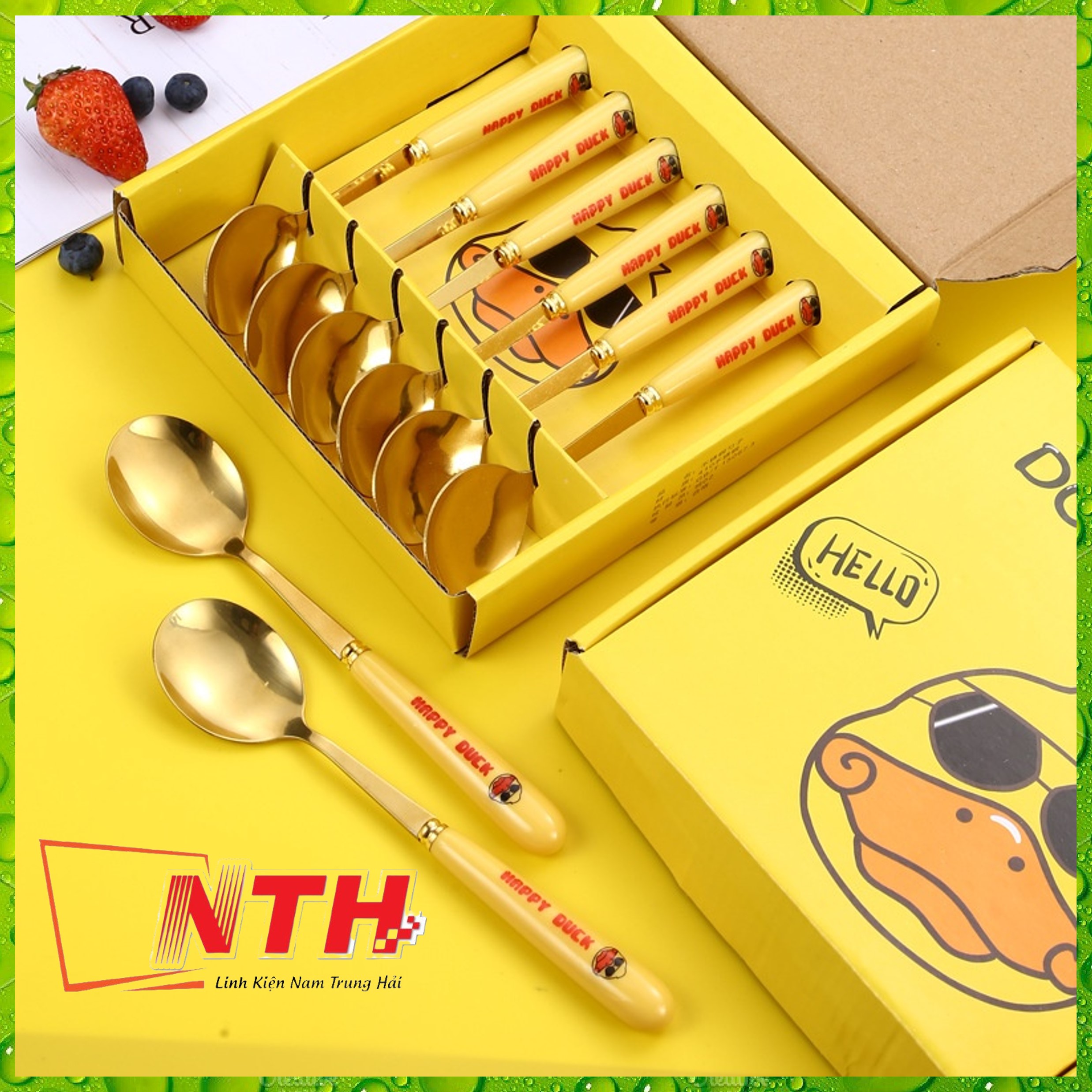 Set 6 Muỗng Vàng Hình Con Vịt Vàng Duck