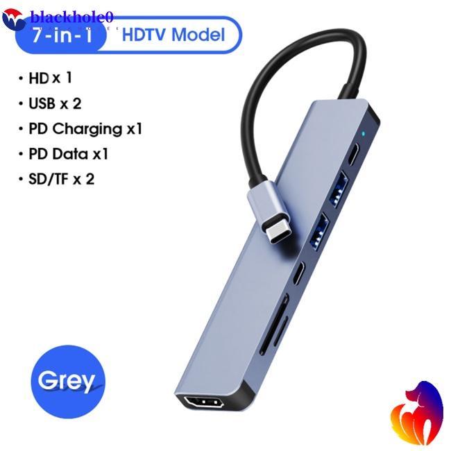 Hub chuyển đổi 7 trong 1 USB C sang 4k Hdmi Type C Dj1013 thích hợp cho Macbook Pro/Air iPad Xps