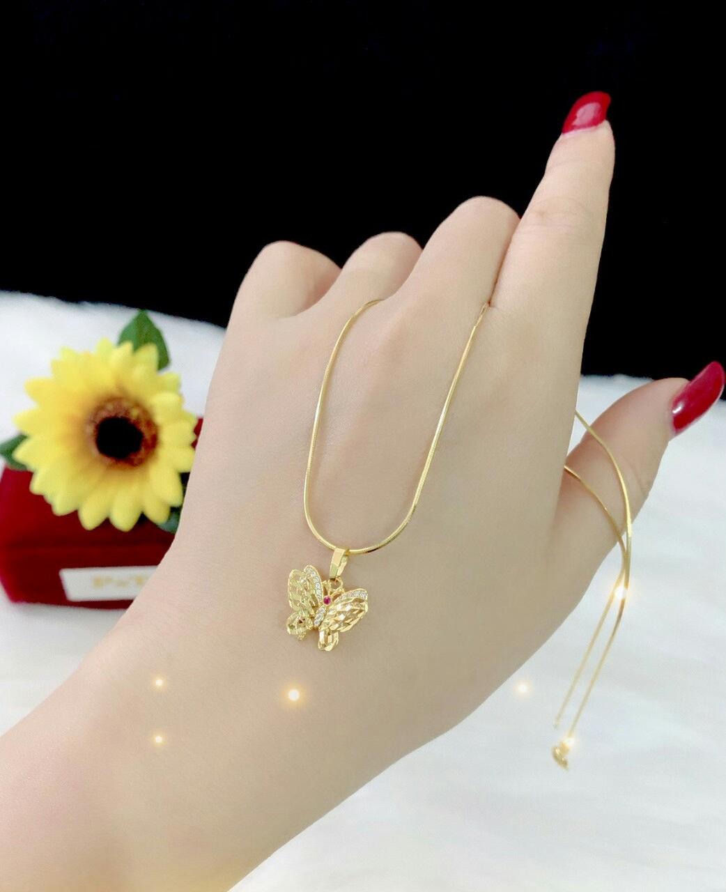 Dây chuyền nữ mặt bướm xi mạ vàng 18k cao cấp